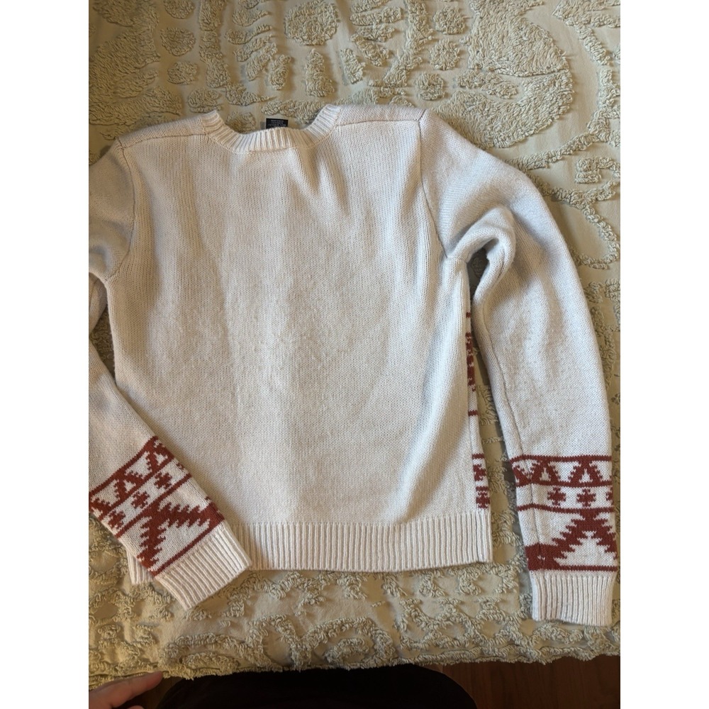 Wrangler Retro Women's SMALL Steer Head western Sweater ivory and burnt orange - Picture 3 of 6